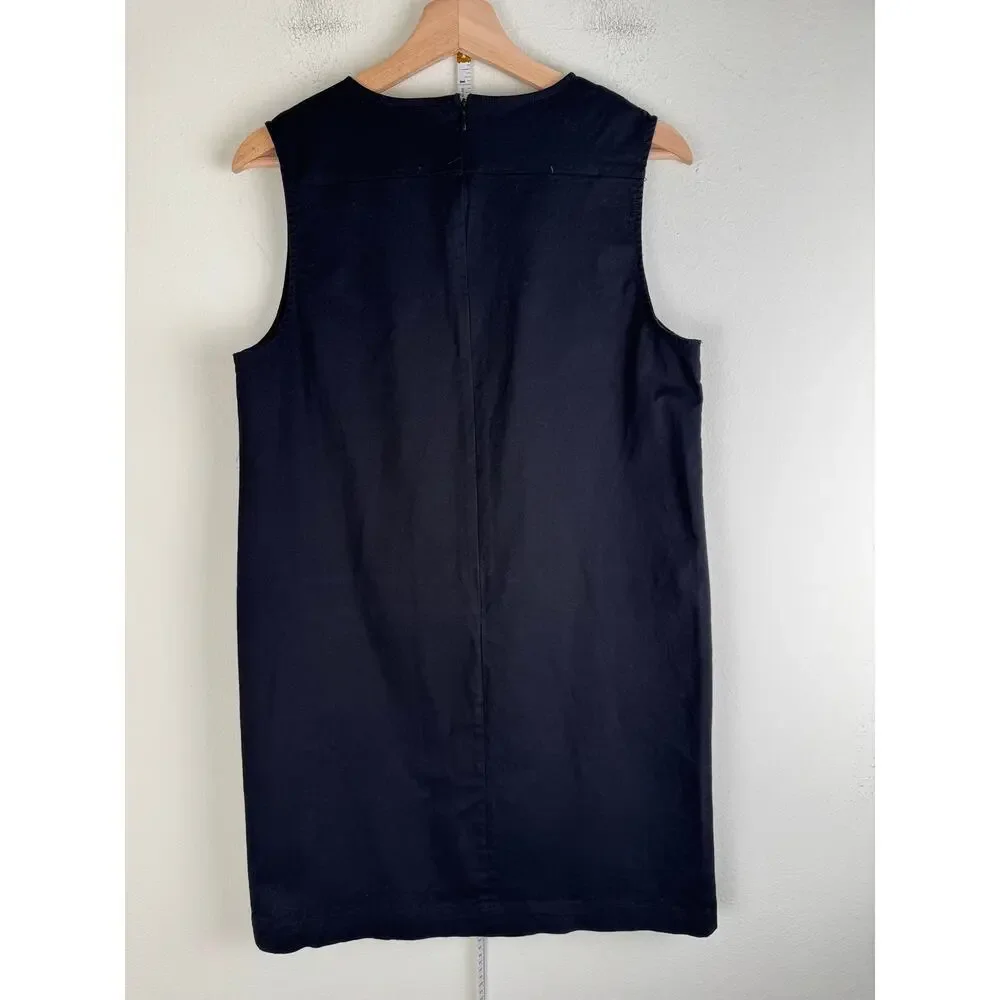 Tuckernuck Sydney Cotton Stretch Pocket Shift Mini Dress Black Medium